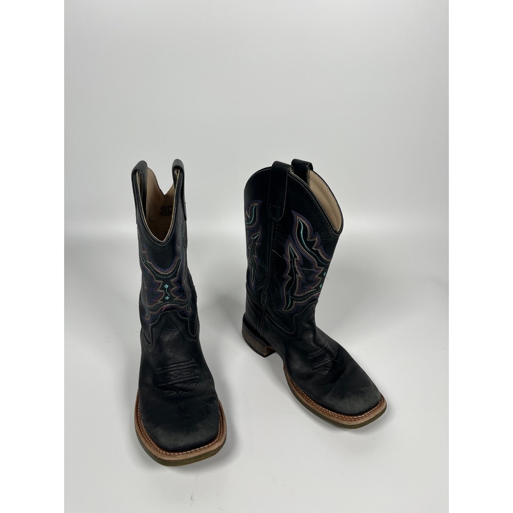 Boot Barn Shyanne Cowboy Boots Girls 2D Black Western Rodeo Ranch Chore Outdoor